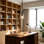 Whitewashed Cage Glass Pendant Light