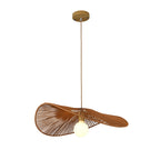 Wide-Brim Woven Rope Pendant Lamp