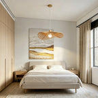 Wide-Brim Woven Rope Pendant Lamp