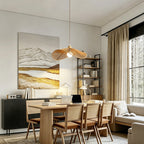 Wide-Brim Woven Rope Pendant Lamp